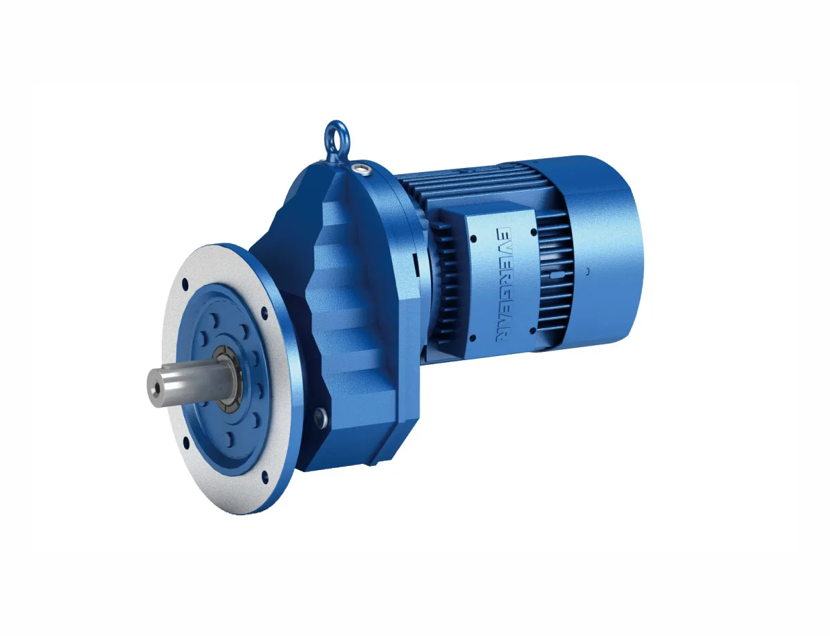 Evergear official ER gallery illustration of a flange-mounted coaxial helical geared motor