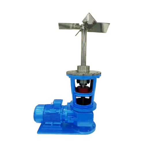 Hengfengtai official bottom-entry mixer with upward shaft, impeller and blue drive assembly
