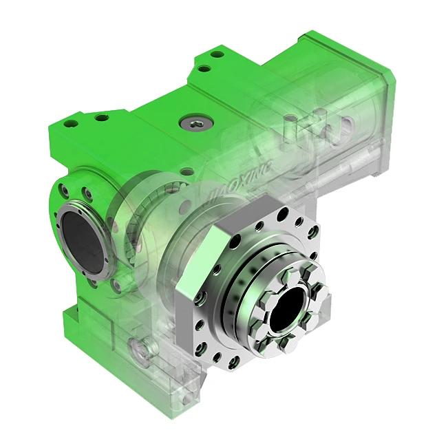 Jiaoxing supplier cutaway illustration of the JDLB duplex worm reducer and output clamping connection