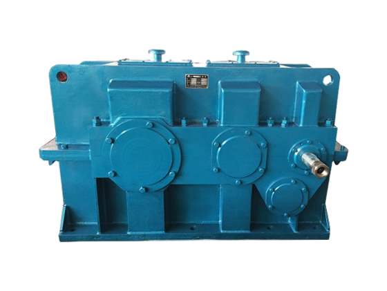 Official XINKAI QY QJ crane reducer image with blue multi-shaft gearbox housing