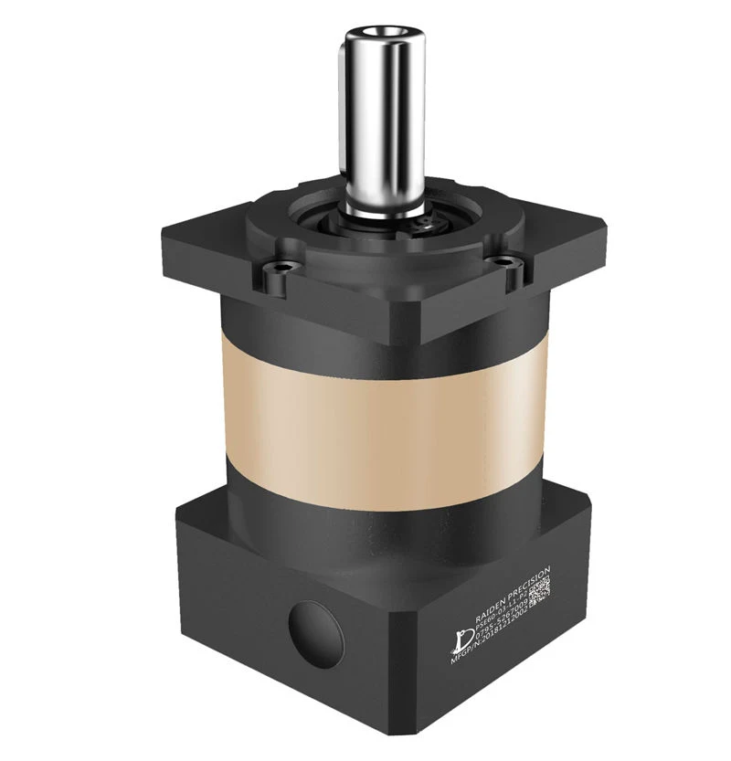 Ruiding official PSE straight-tooth planetary reducer product illustration with its output shaft and motor adapter