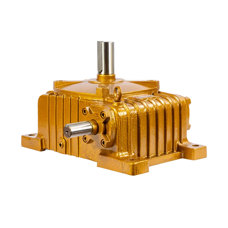Supror official WPO single-stage worm reducer illustration with vertical output shaft and horizontal input shaft