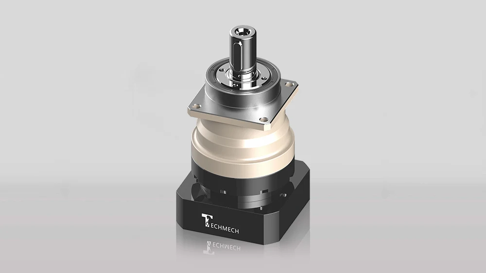 TECHMECH official TF coaxial planetary gearbox with square mounting flange and keyed output shaft