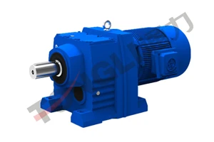 TONGLI official TR inline helical geared motor with foot mounting and solid output shaft