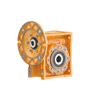 Official Xingguang RV worm gearbox with orange housing and hollow output bore